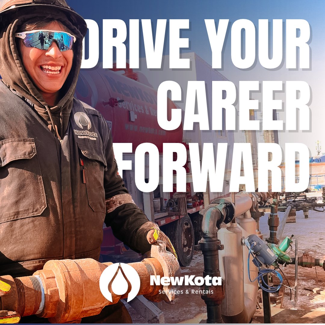 NewKota LinkedIn ad: Drive your career forward, with a smiling NewKota crew member on location